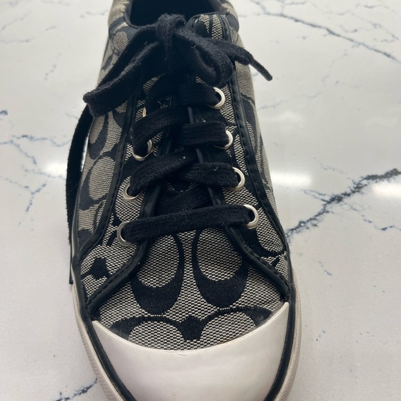 Coach Monogram Black and Cream Women's Sneakers - Picture 2 of 7